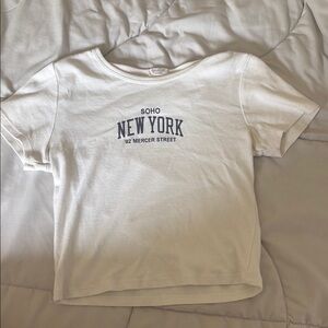 PacSun White and Blue Crop Top Casual Style